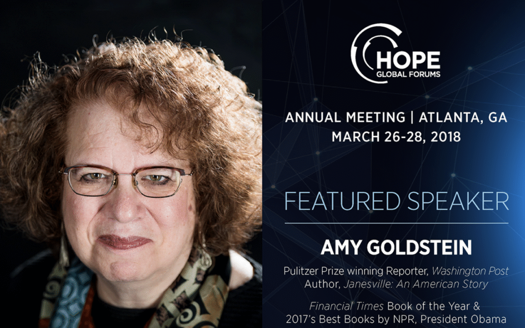 Announcing Amy Goldstein as Featured Speaker at the 2018 HOPE Global Forum
