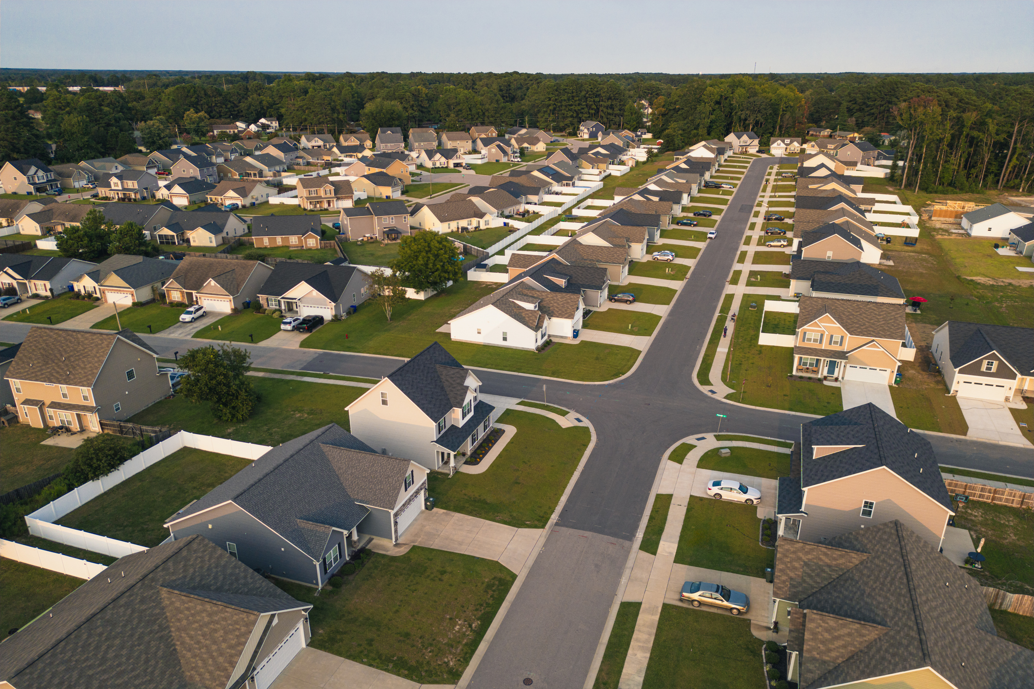 New Neighborhood – Middle Class Houses High Angle – North Carolina