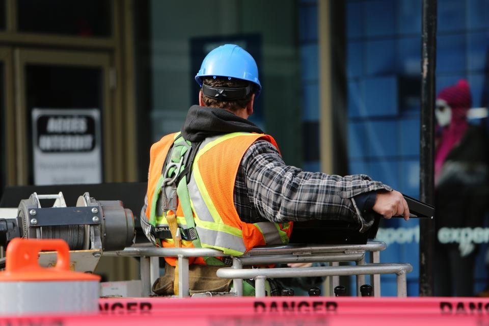 A construction worker on a job site