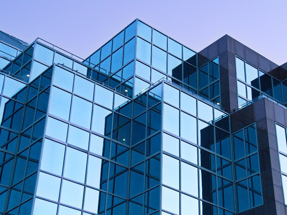 A modern glass office building