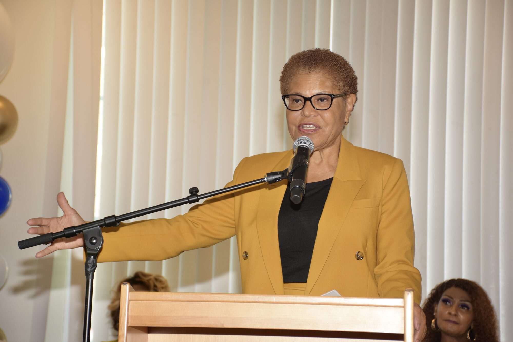 Los Angeles Mayor Karen Bass speaks at the Wealth Building Meets AI forum
