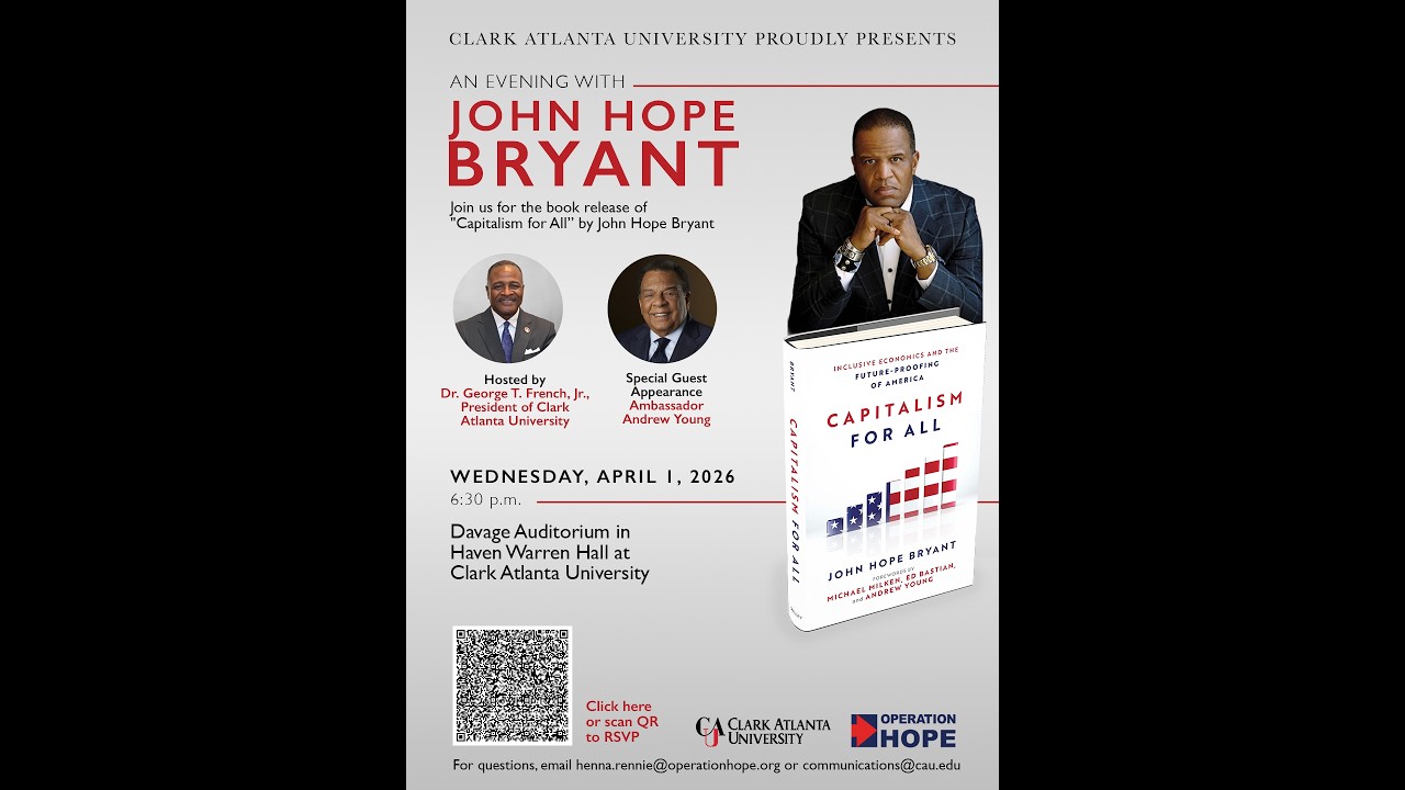 Clark Atlanta University flyer for An Evening with John Hope Bryant