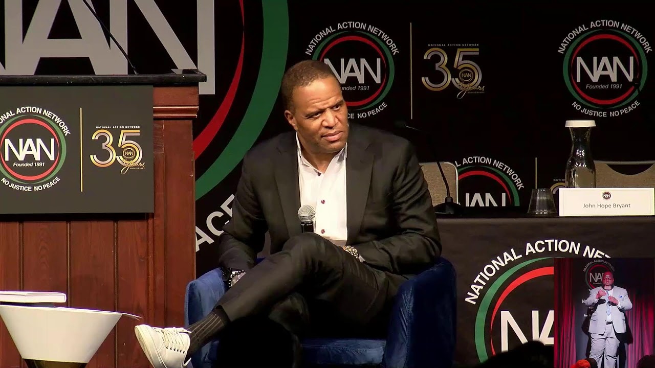 John Hope Bryant in a fireside chat with Rev. Al Sharpton at National Action Network