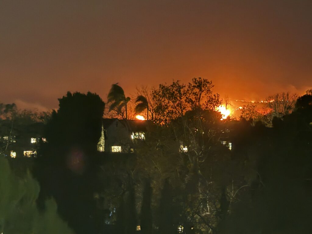 The Palisades Fire seen from UCLA, January 2025